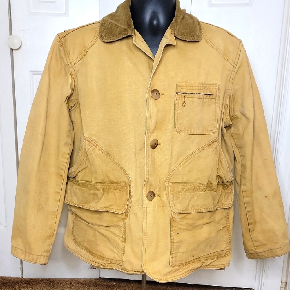 American Field Hunting Outdoor  Jacket Early American Canvas Medium Tan Vintage